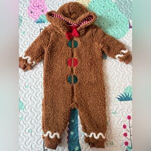 Little Sleepies Gingerbread Sherpa Romper 6-12